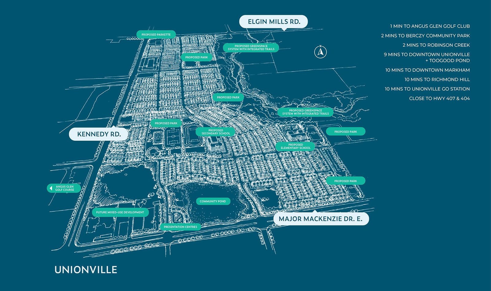 Unionglen by Madison community map showing residential blocks, parks, roads, and neighborhood amenities