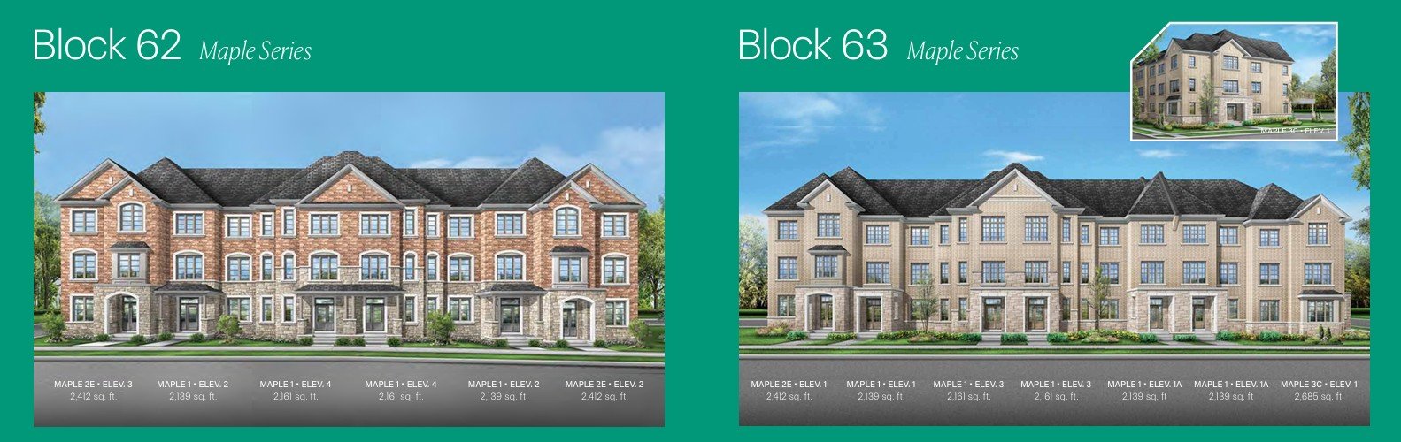 Unionglen by Madison Block 62 Maple Series detached homes exterior in modern master-planned community