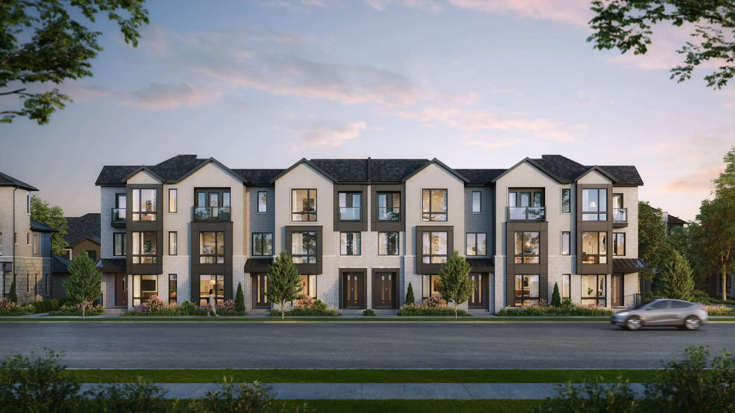UnionGlen by Madison The Senses Collection rear lane townhome exterior in Markham Ontario